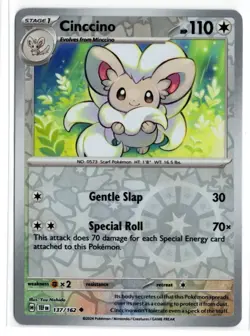 Cinccino - 137/162 - Reverse Holo - Temporal Forces - Pokemon TCG - NM - Image 1