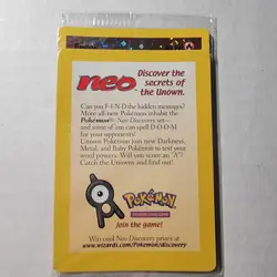 Sealed 2001 Entei Reverse Holo Pokemon Neo Discovery Black Star Movie Promo VTG - Image 1