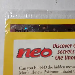 Sealed 2001 Entei Reverse Holo Pokemon Neo Discovery Black Star Movie Promo VTG - Image 2
