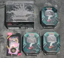 Pokemon Pitch Black ETB Triple Whammy Tins Lot Bundle New/Sealed - Image 1