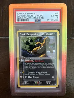 Nintendo Pokemon TCG 2004 Dark Dragonite Holo 15/109 EX Team Rocket PSA 6 - Image 1