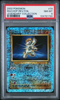 2002 Pokemon Legendary Collect. Reverse Holo Foil Machop #79 PSA 8 - Image 1