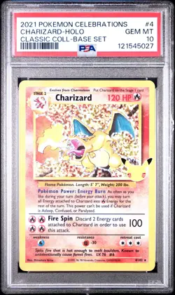 2021 Pokemon Celebrations Classic Collection Charizard #4 PSA 10 - Image 1