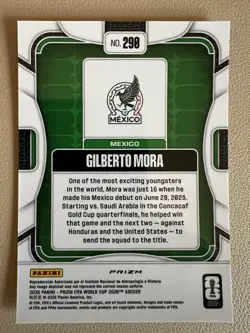2026 Panini Prizm FIFA World Cup Gilberto Mora Silver Wave RC #290 Mexico - Image 2