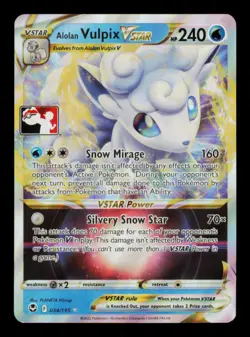 Pokemon Card Alolan Vulpix VSTAR 034/195 Prize Pack Series Promo Stamped NM 2022 - Image 1