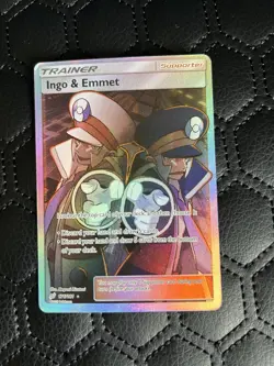 Ingo & Emmet 176/181 Full Art Pokemon TCG Sun & Moon Team Up Ultra Rare LP - Image 1