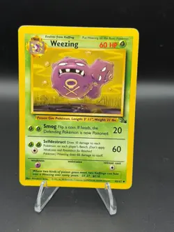 Weezing 45/62 Uncommon Fossil Pokemon Unlimited Heavily Played - Image 1