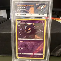 2019 Pokemon SM Unbroken Bonds Gengar Reverse Holo #70/214 Ace 9. Pop 6! - Image 1