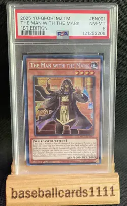 Yugioh The Man with the Mark MZTM-EN001 Secret Rare 1st Edition NM PSA 8 NS - Image 1