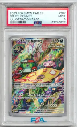 2023 POKEMON PAR EN-PARADOX RIFT ILLUSTRATION RARE #207 BRUTE BONNET PSA 9 - Image 1