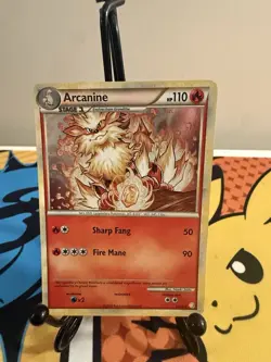 Pokemon Company Arcanine 1/123 HeartGold SoulSilver Holo Rare English 110 HP - Image 1