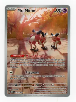 Mr. Mime 179/165 Illustration Rare Pokemon TCG Scarlet & Violet 151 NM - Image 1
