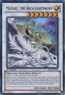 Michael, the Arch-Lightsworn SDLI-EN036 Realm of Light Yu-Gi-Oh 1st Edition NM/M - Image 1