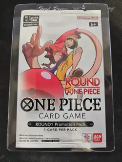 One Piece x Round 1EN Promo Pack 1 Card Sealed One Piece TCG - Image 1