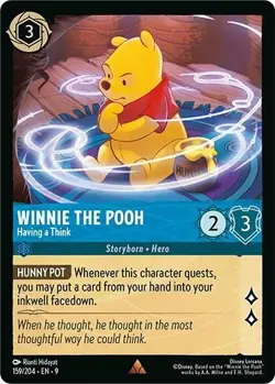 Disney Lorcana TCG Fabled - Winnie the Pooh - Having a Think - Rare 159/204 - Image 1