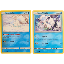 Common Alolan Vulpix 53/214 (SM8) & 21/145 (SM02) Pokemon TGC Two Cards Set LP - Image 1