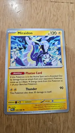 Miraidon 28/84 Non-Holo Prerelease exclusive Pokemon card - Image 2