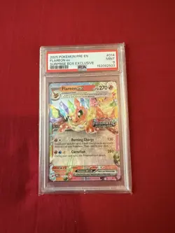PSA 9 Pokemon Card Flareon 014/131 Stamped (Prismatic Evolutions Surprise Box) - Image 1