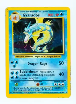 1999 Gyarados Pokemon Base Set #6 English Version Holo Pokemon TCG Card - Image 1