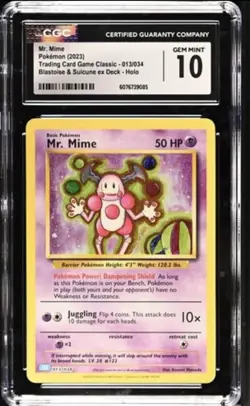 Pokemon TCG Mr. Mime Trading Card Game Holo 13/34 Graded CGC Gem Mint 10 - Image 1