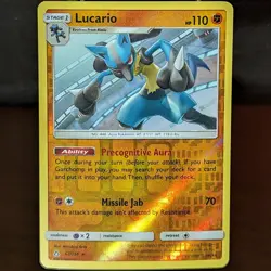 Lucario 67/156 LP/NM Reverse Holo Rare Ultra Prism Pokemon Card fighting jackal - Image 1