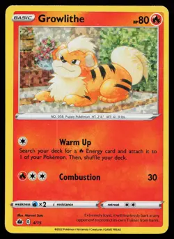 Growlithe 4/15 Promo McDonald's Promos 2022 Pokemon Card - Image 1
