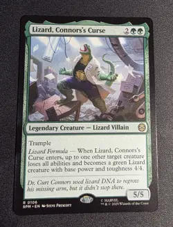 Lizard, Connor's Curse #106 NM/M MTG Spiderman Magic Card Green Rare - Image 1