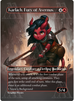 Karlach, Fury of Avernus - Proxy Full Art Altered Art Custom Playtest Cards - Image 1