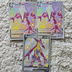 Nintendo Pokemon TCG Shining Fates 3-Card Lot Toxtricity V/VMAX Holo EN - Image 1