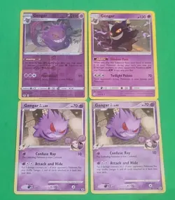 Pokemon Gengar Cards Lot Of 4 Reverse Holo & Regulars Vintage - Image 1