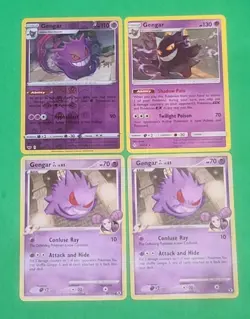 Pokemon Gengar Cards Lot Of 4 Reverse Holo & Regulars Vintage - Image 2