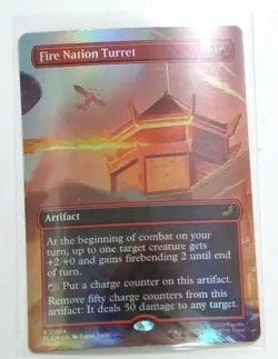1x Fire Nation Turret, Borderless Art Foil, Avatar, Magic MTG NM - Image 1