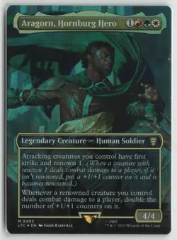 Aragorn, Hornburg Hero (Borderless) LP Foil 492 Lord of the Rings MTG - Image 1