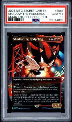 2025 MTG SECRET LAIR DROP SONIC: FRIENDS & FOES-FOIL SHADOW THE HEDGEHOG PSA 10 - Image 1