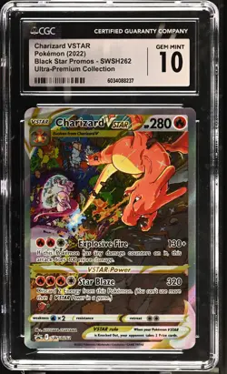 Pokemon Charizard VSTAR Full Art Black Star Promo SWSH262 CGC Gem Mint 10 - Image 1