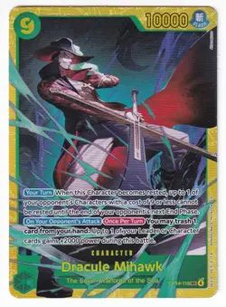 One Piece TCG Dracule Mihawk OP14-119 Secret Rare The Azure Sea's Seven Foil NM - Image 1