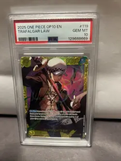 2025 ONE PIECE TRAFALGAR LAW-OP1O 119 PSA 10 GEM MINT - Image 1