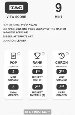 Kuzan (Alt Art) OP12-040 L Legacy of the Master - ONE PIECE Card Game Japanese - Image 2