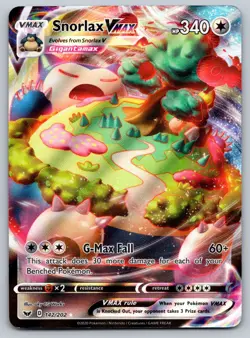 Pokemon TCG Snorlax VMAX 142/202 Sword & Shield Base Set Ultra Rare NM - Image 1