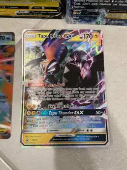Lot Of 5 Jumbo Holo Pokemon Cards, EX, GX, And Mega Mewtwo Pikachu - Image 5