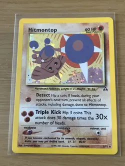 Hitmontop Neo Discovery Holo Rare Pokemon TCG Card 3/75 WOTC 2001 - Image 1