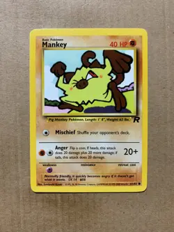 Mankey 61/82 Team Rocket - Common Pokemon Card - NM/Mint - Image 1