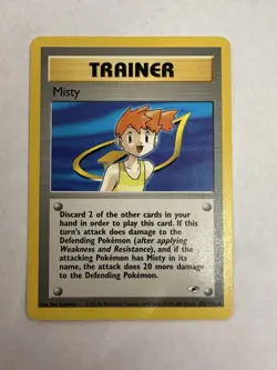 Misty 102/132 Trainer Card - Gym Heroes Pokemon TCG Set MP - Image 1