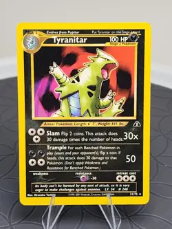 Tyranitar Neo Destiny Pokemon Trading Card 31/75 Non-Holo Rare Near Mint - Image 1
