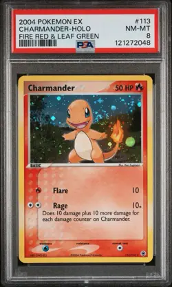Pokemon Charmander Holo Card 113/112 FireRed & LeafGreen PSA 8 - GREAT SWIRL - Image 1