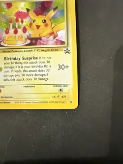 Pokemon TCG - Birthday Pikachu Holo 2000 WOTC Black Star Promo 24 - - Image 3