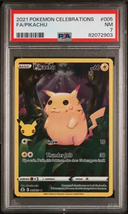 Pikachu 005 Celebrations Pokemon PSA 7 - Image 1