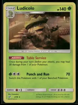 Ludicolo 2/18 Rare Detective Pikachu Pokemon Holo Heavily Played - Image 1