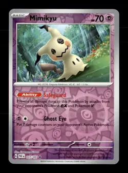 Mimikyu 037/091 Rare Paldean Fates Pokemon Reverse Holo Near Mint - Image 1