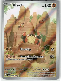 Klawf 217/198 Illustration Rare Scarlet & Violet Pokemon Holo Near Mint - Image 1